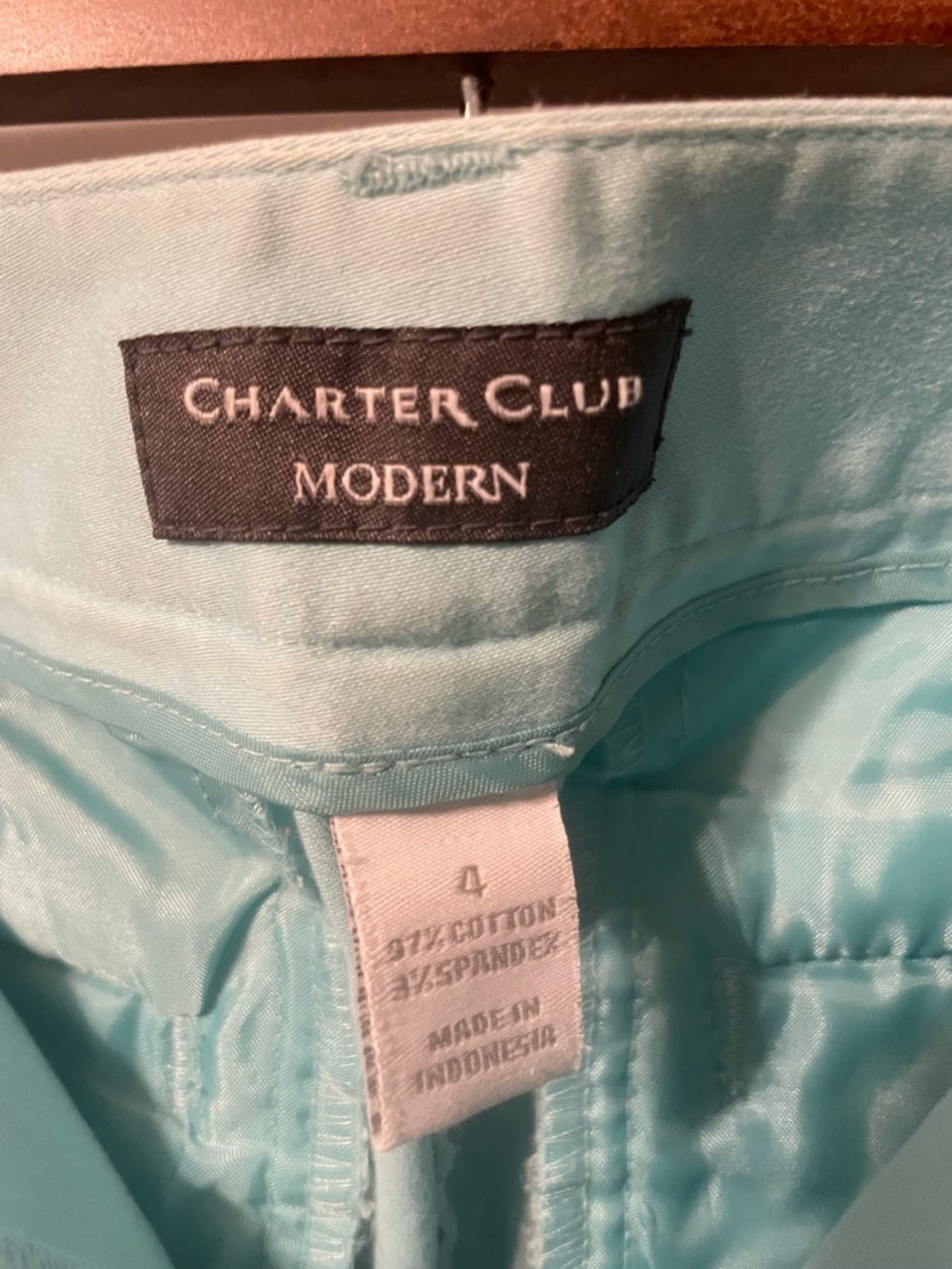 Charter Club Light Aqua Capri Pants - Picture 2 of 8